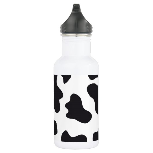 MOO-Schwarzweiss-Milchkuh-Muster-Druck Edelstahlflasche (Rechts)