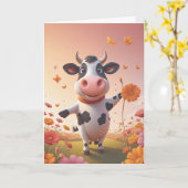 Moo-sical Birthday Celebration Karte (Gelbe Blume)