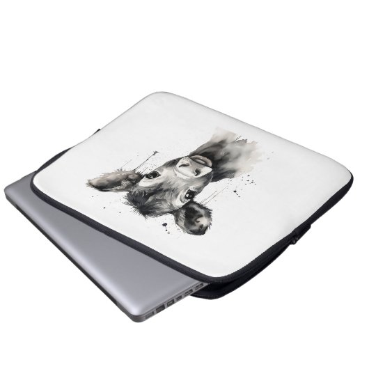 🔌 💻 "Moo-Tech" Kuh Print Electronics Bag 💻 🔌 Laptopschutzhülle (Vorne Knopf)