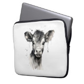 🔌 💻 "Moo-Tech" Kuh Print Electronics Bag 💻 🔌 Laptopschutzhülle (Vorderseite Links)