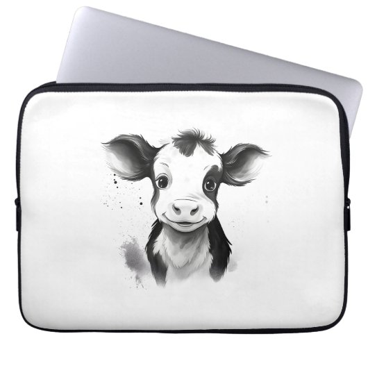 🔌 💻 "Moo-Tech" Kuh Print Electronics Bag 💻 🔌 Laptopschutzhülle (Vorderseite)