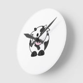 Moo Time – Cute Cow Wall Clock Runde Wanduhr (Winkel)