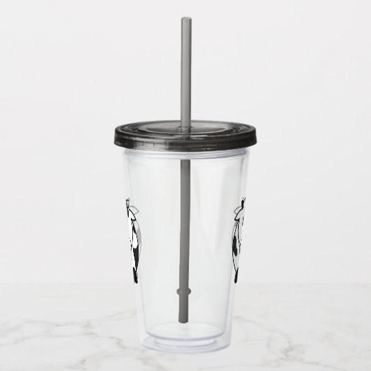 Moo Tumbler – Cute Cow Cold Cup Acryltrinkbecher (Rechts)
