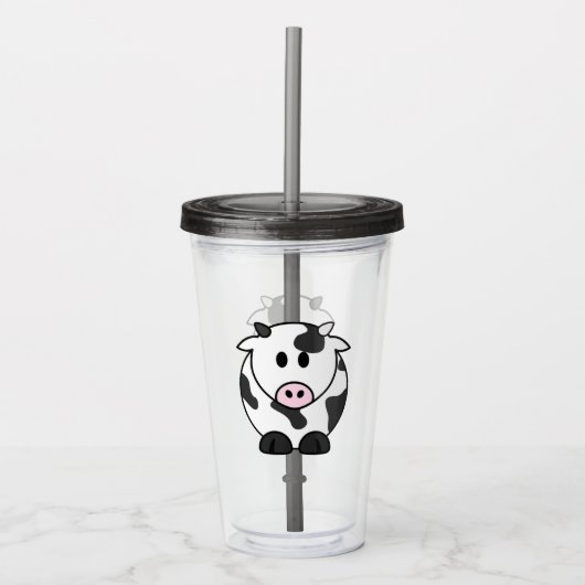Moo Tumbler – Cute Cow Cold Cup Acryltrinkbecher (Vorderseite)