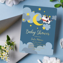 Moo Über den Mond Baby Shower Einladung