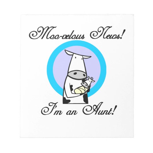 Moo-velous News Ich bin ein Tante T - Shirt und Ge Notizblock (Vorderseite)