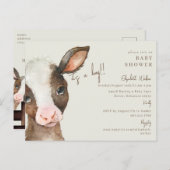 Moo-ving in Soon Cow Es ist eine Baby-Dusche Postkarte (Vorne/Hinten)