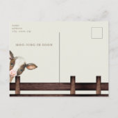 Moo-ving in Soon Cow Es ist eine Baby-Dusche Postkarte (Rückseite)