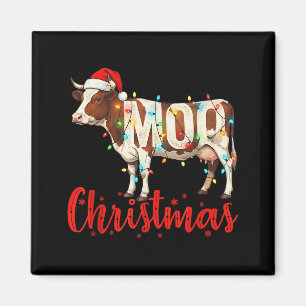 Moo Weihnachten Lustige Kuhliebhaber Rinder Bauer Magnet