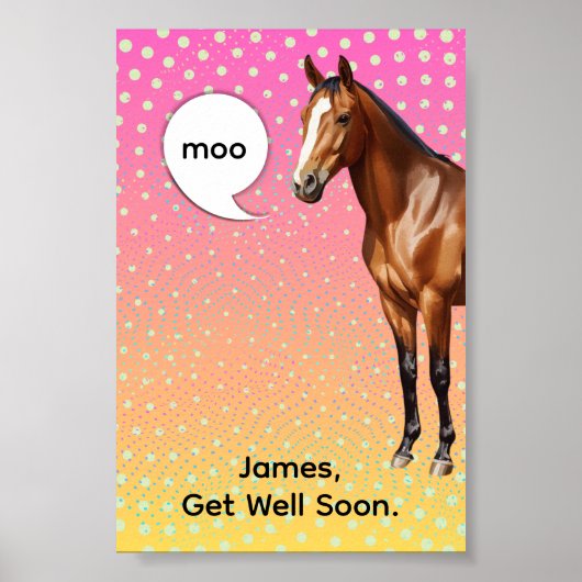 Moo werde gesund Pferd Poster (Vorne)