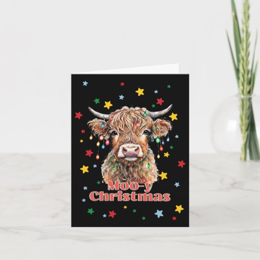 Moo-y Christmas Kuh Pun Feiertagskarte (Vorderseite)