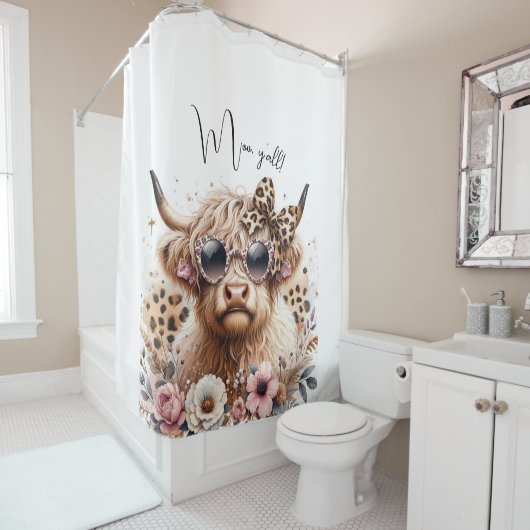 "Moo, y'all" Hochland-Kuh-Duschvorhang Duschvorhang (Beispiel)