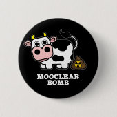 Mooclear Bomb Funny Cow Puff Dark BG Button (Vorderseite)