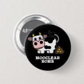 Mooclear Bomb Funny Cow Puff Dark BG Button (Vorne & Hinten)