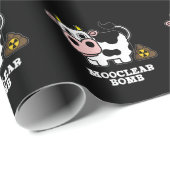 Mooclear Bomb Funny Cow Puff Dark BG Geschenkpapier (Rolleneckpunkt)
