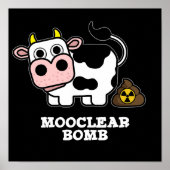 Mooclear Bomb Funny Cow Puff Dark BG Poster (Vorne)