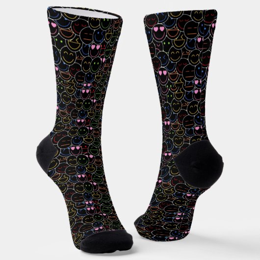 Mood Booster Neon Emoticon Socks Socken (Gewinkelt)