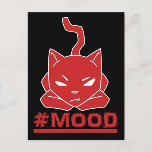 #MOOD Cat Red Logo Illustration Postkarte (Vorderseite)