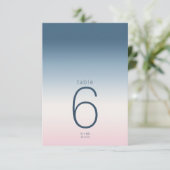 Mood Gradient Hochzeittisch Preußischer Himmel ID7 Einladung (Stehend Vorderseite)