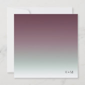 Mood Gradient Wedding Burgundy Mist ID741 Einladung (Rückseite)