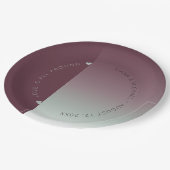Mood Gradient Wedding Burgundy Mist ID741 Pappteller (Schrägansicht)