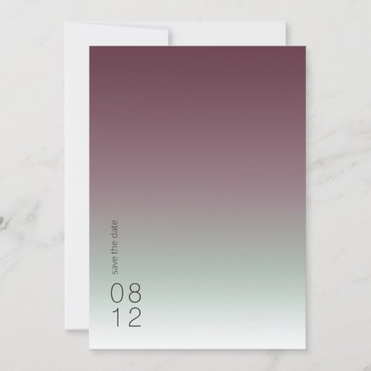 Mood Gradient Wedding Burgundy Mist ID741 Save The Date (Vorderseite)