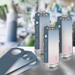 Mood Gradient Wedding Cheers Preußen Sky ID741 Flaschenanhänger