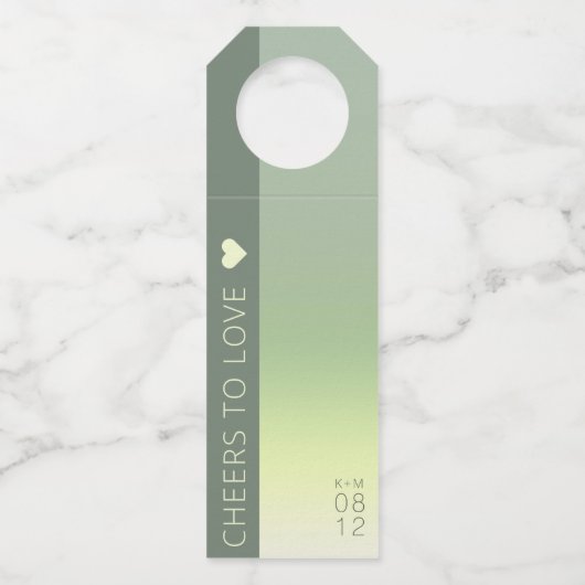 Mood Gradient Wedding Cheers Spring Meadow ID741 Flaschenanhänger (Vorderseite)