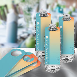 Mood Gradient Wedding Cheers Tropical Sky ID741 Flaschenanhänger