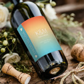 Mood Gradient Wedding Cheers Tropical Sky ID741 Weinetikett