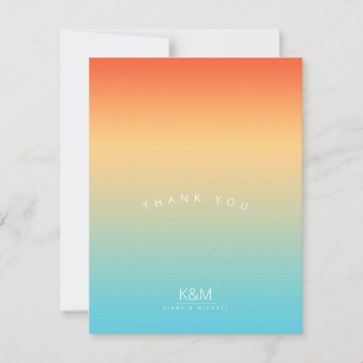 Mood Gradient Wedding dank Tropical Sky ID741 Dankeskarte (Vorderseite)