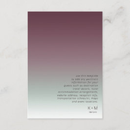 Mood Gradient Wedding Details Burgundy Mist ID741 Begleitkarte