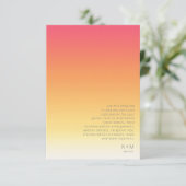 Mood Gradient Wedding Details Hot Summer ID741 Begleitkarte (Stehend Vorderseite)