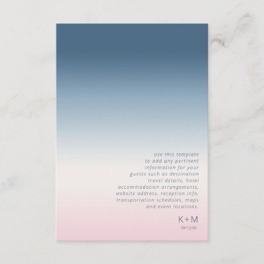 Mood Gradient Wedding Details Preußen Sky ID741 Begleitkarte (Vorderseite)