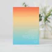 Mood Gradient Wedding Details Tropical Sky ID741 Begleitkarte (Stehend Vorderseite)