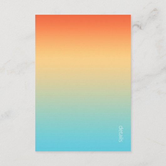 Mood Gradient Wedding Details Tropical Sky ID741 Begleitkarte (Rückseite)