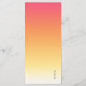 Mood Gradient Wedding Hot Summer ID741 Menükarte (Rückseite)