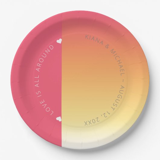 Mood Gradient Wedding Hot Summer ID741 Pappteller (Vorderseite)