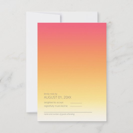 Mood Gradient Wedding Hot Summer ID741 RSVP Karte (Rückseite)