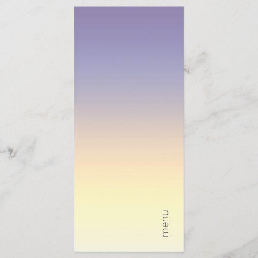Mood Gradient Wedding Indigo Sunset ID741 Menükarte (Rückseite)