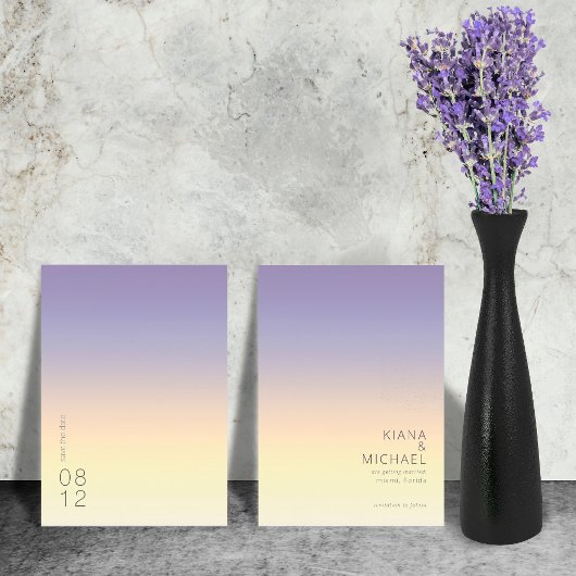 Mood Gradient Wedding Indigo Sunset ID741 Save The Date
