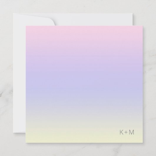 Mood Gradient Wedding Pastel Dawn ID741 Einladung (Rückseite)