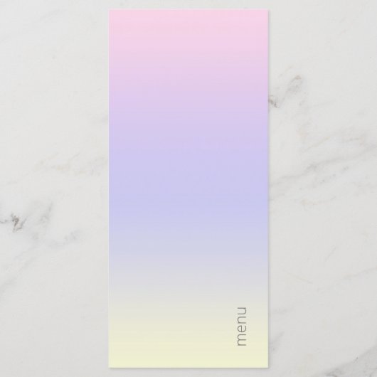 Mood Gradient Wedding Pastel Dawn ID741 Menükarte (Rückseite)