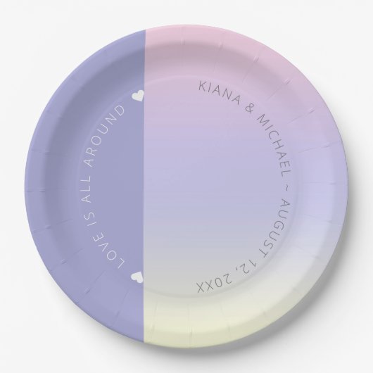 Mood Gradient Wedding Pastel Dawn ID741 Pappteller (Vorderseite)