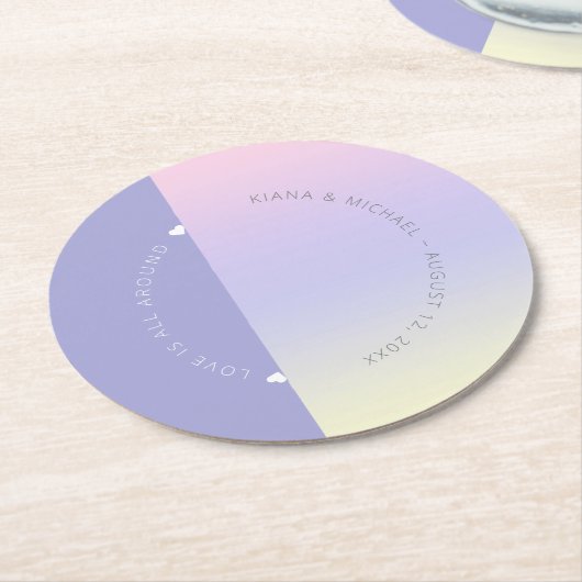 Mood Gradient Wedding Pastel Dawn ID741 Runder Pappuntersetzer (Angewinkelt)
