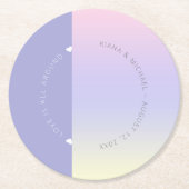 Mood Gradient Wedding Pastel Dawn ID741 Runder Pappuntersetzer (Vorderseite)