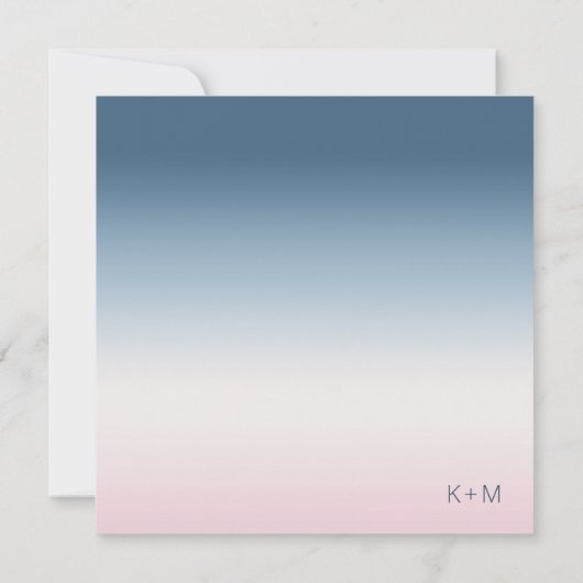 Mood Gradient Wedding Preußen Sky ID741 Einladung (Rückseite)