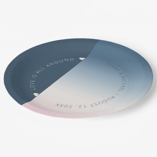 Mood Gradient Wedding Preußen Sky ID741 Pappteller (Schrägansicht)