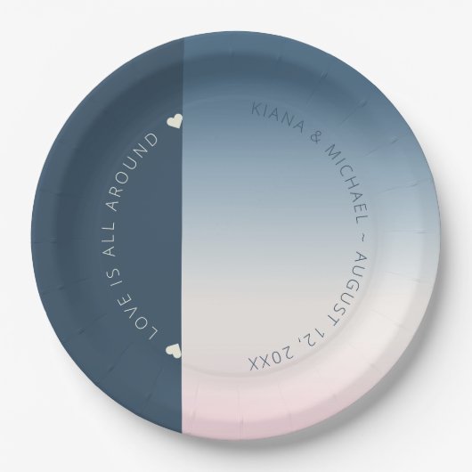 Mood Gradient Wedding Preußen Sky ID741 Pappteller (Vorderseite)