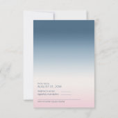 Mood Gradient Wedding Preußen Sky ID741 RSVP Karte (Rückseite)